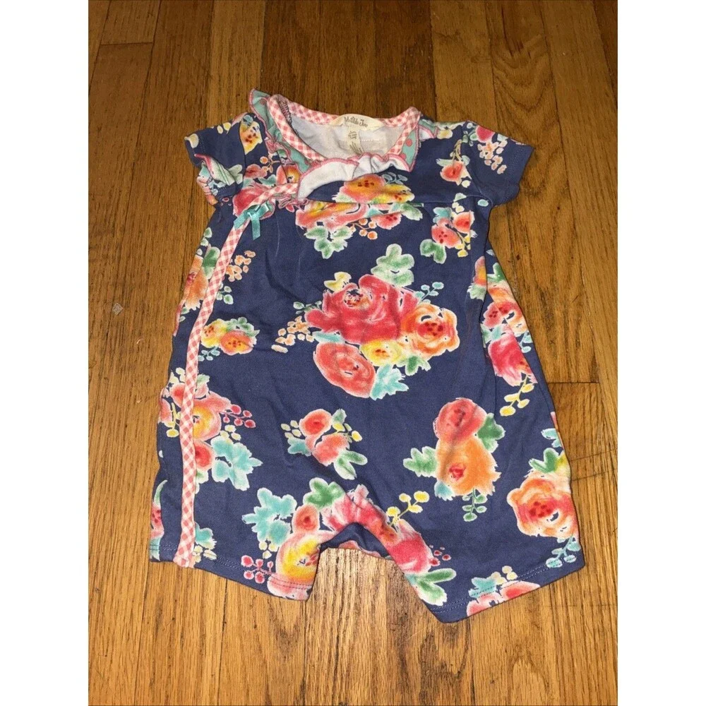 Matilda Jane Toddler girls Blue Floral Romper Size 18-24 Months